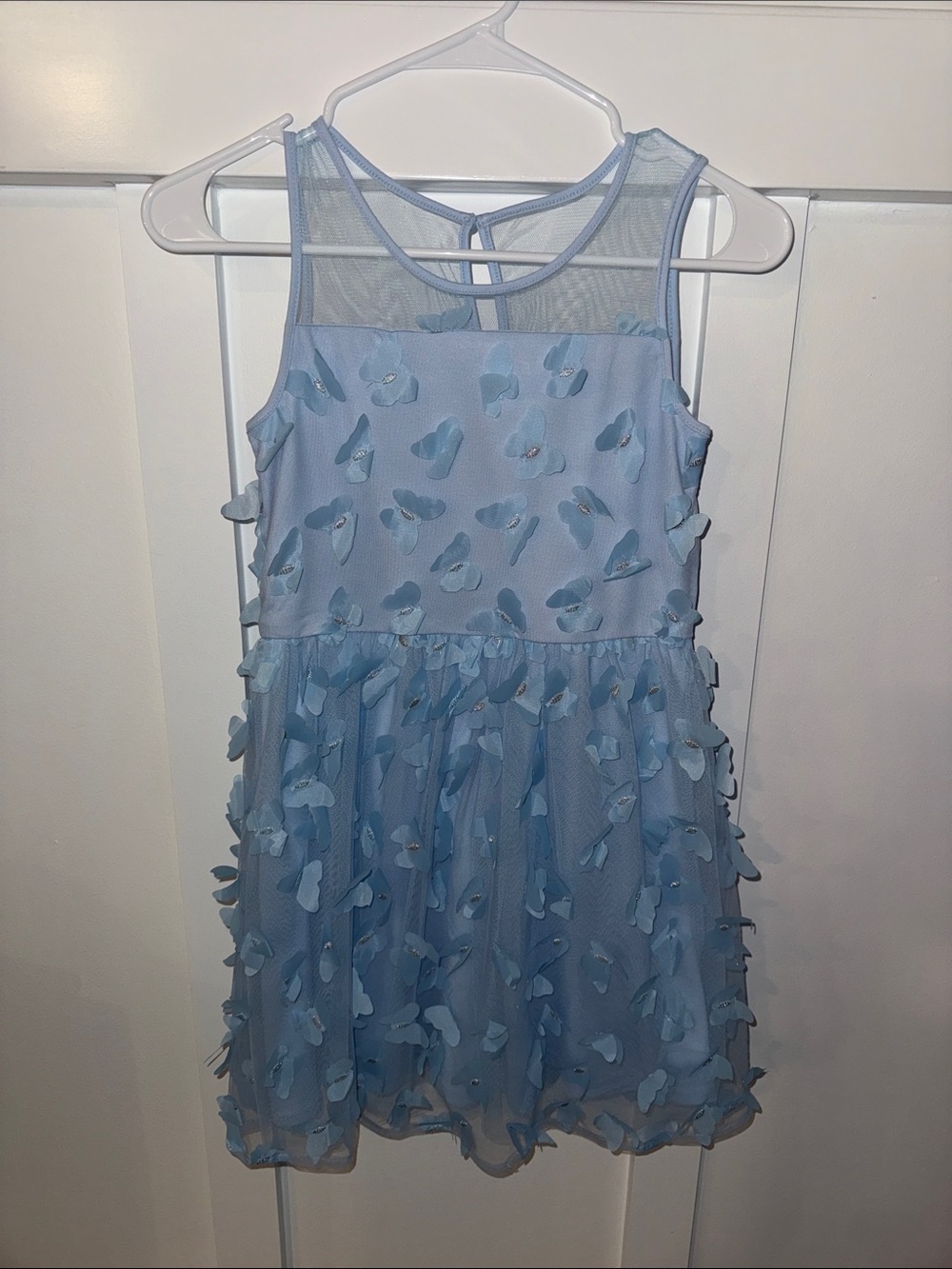 Girls' Place Light Blue butterfly Appliqué Party Dress